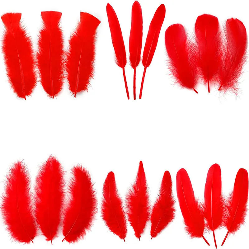 20ks červené morčacie pštrosy pohotovostné husacie perie oblaky DIY Dream Catcher Dekorácie Svadobné doplnky vianočné remeselné potreby