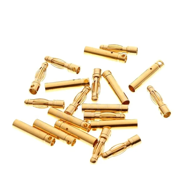 20ks/šarža 4,0 mm 4 mm zlatý guľkový konektor pre RC batériu ESC (10 párov)