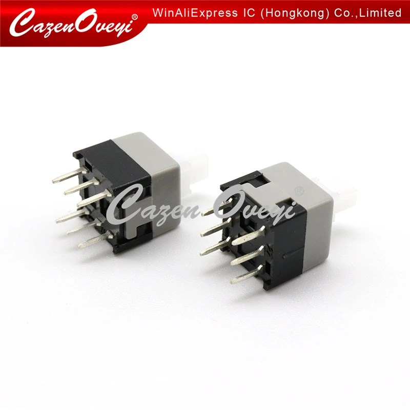 20ks/šarža 8,5 x 8,5 mm 8,5*8,5 mm 8,5*8.5 Self-Locking Switch DIP 6 PINS HACTILE PUSBUTTON KEY SWITH WOLESALE