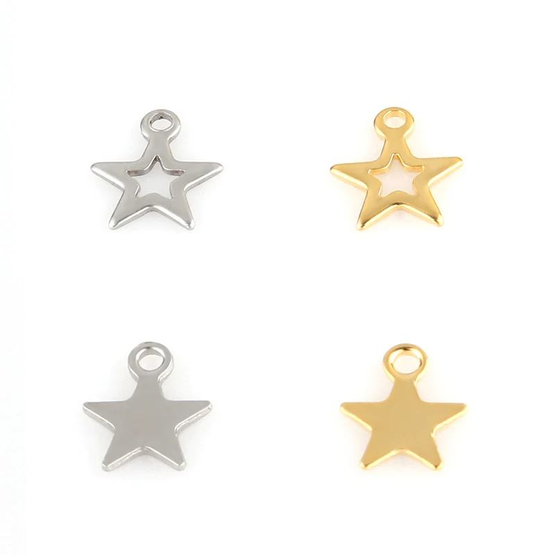 20ks/šarža z nehrdzavejúcej ocele Stars Charms for DIY šperky dodávky Náhrdelník Prívesok