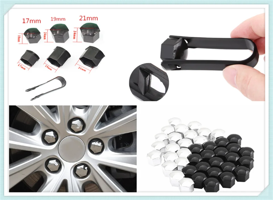 20ksové koleso orechové koliesko skrutkovacia skrutka dekorácia 17 mm 21 mm pre Peugeot 206 307 406 407 207 208 308 508 2008 3008 4008