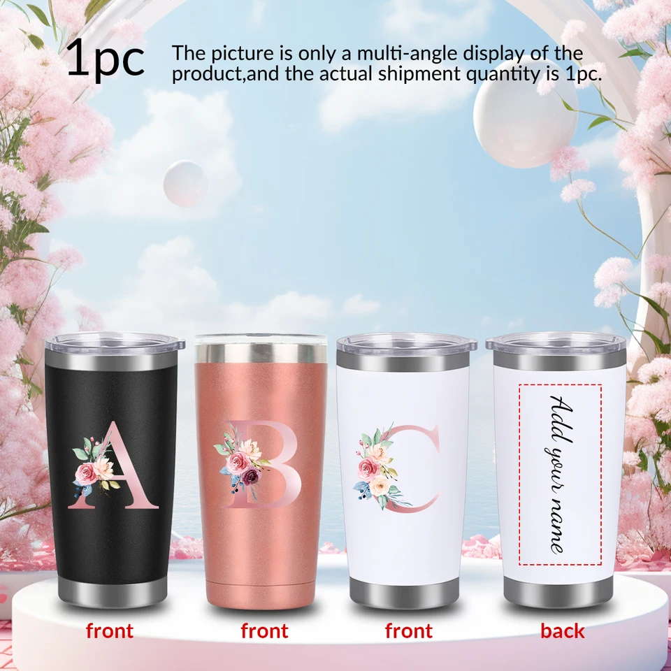 20OZ Prispôsobené názvy THEBLERS 3D tlačené listy Fľaša s vodou s vekom 1pc z nehrdzavejúcej ocele Horúce chladné izolované darčeky Darčeky šálky