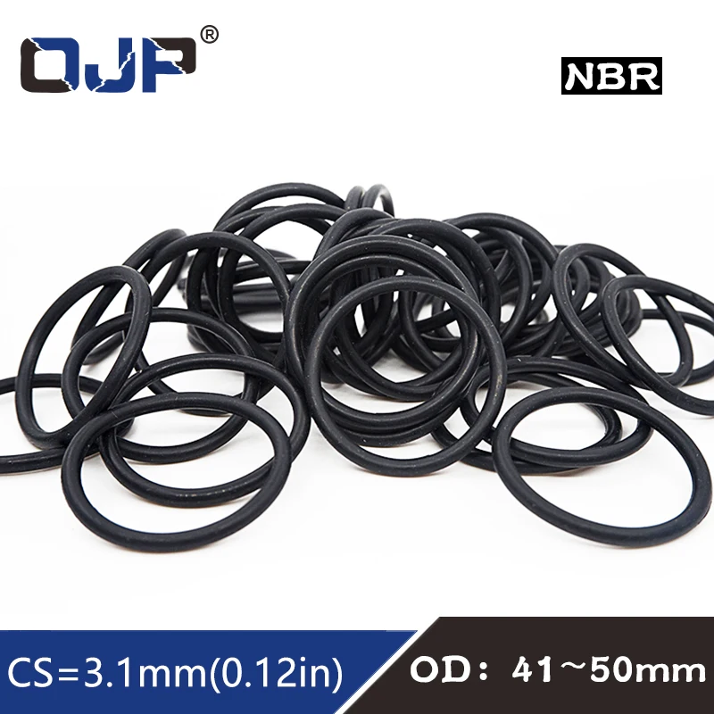 20pc/gumový prsteň Čierny NBR tesnenie O krúžky CS3.1 mm OD41/42/43/44/45/46/47/48/50 mm O-krúžok tesnenia O-krúžkov