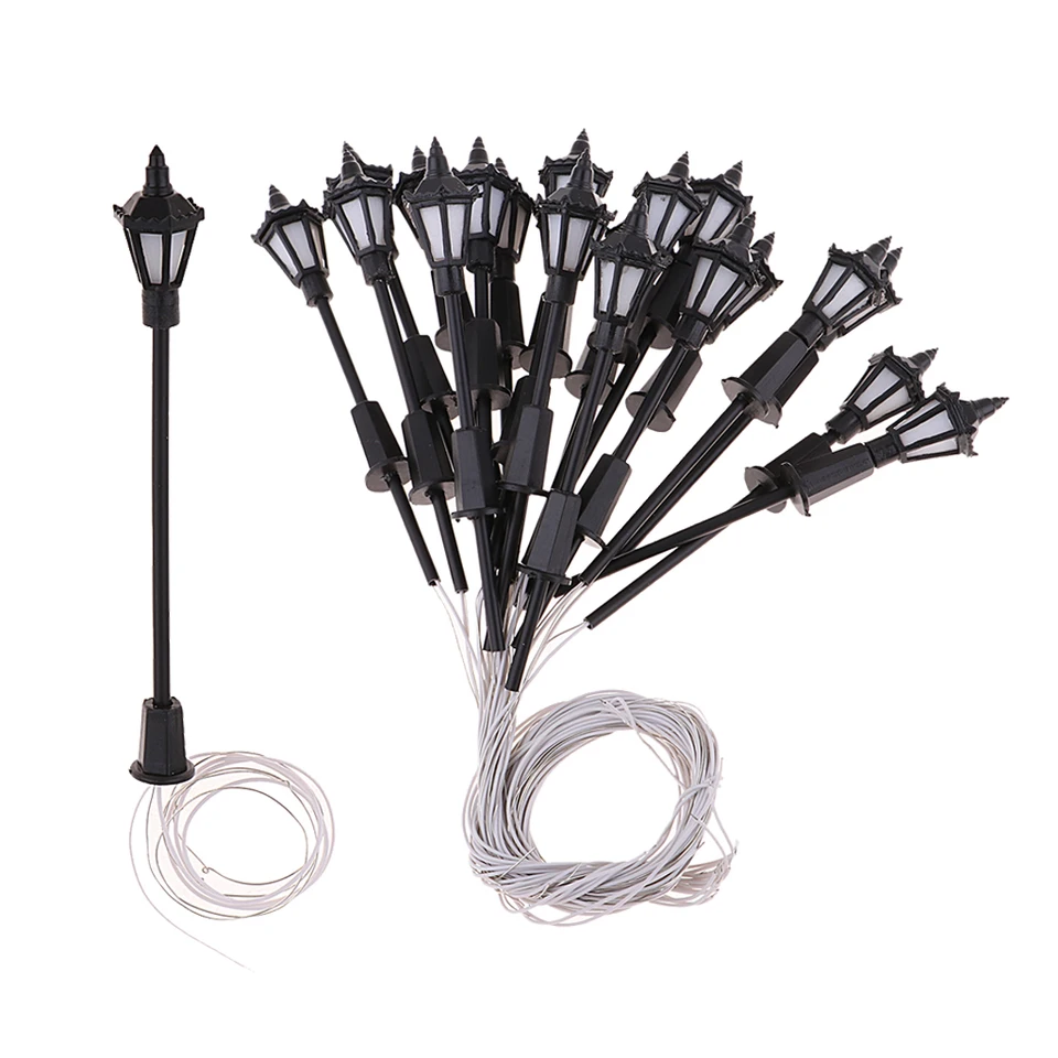 20pc LED Street Light LightPost Ho Stupnica pre dekorácie scenérie Model Park