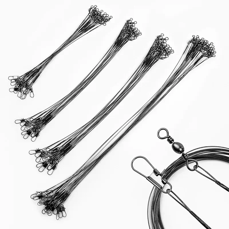 20pc proti uhryznutiu rybárska linka 15/20/25/30cm oceľový vodca s otočným rybárskym príslušenstvom rybársky drôt olta vodítko vodítka