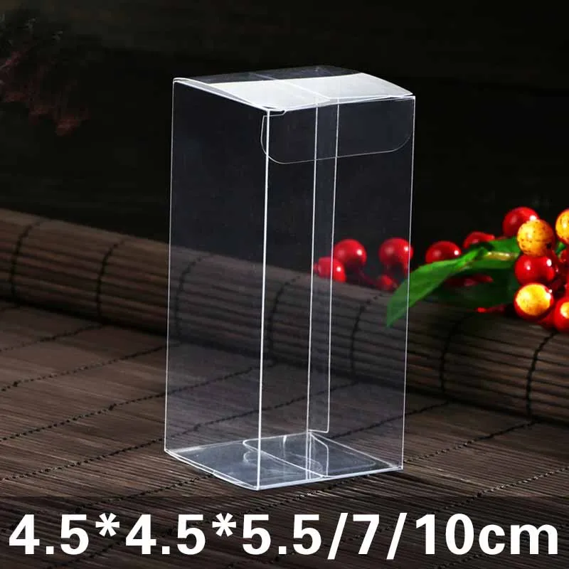20pc číry plastový balenie PVC Box Balenie pre darčeky/čokoláda/cukríky/kozmetika/remeslá štvorcový priehľadný PVC Box