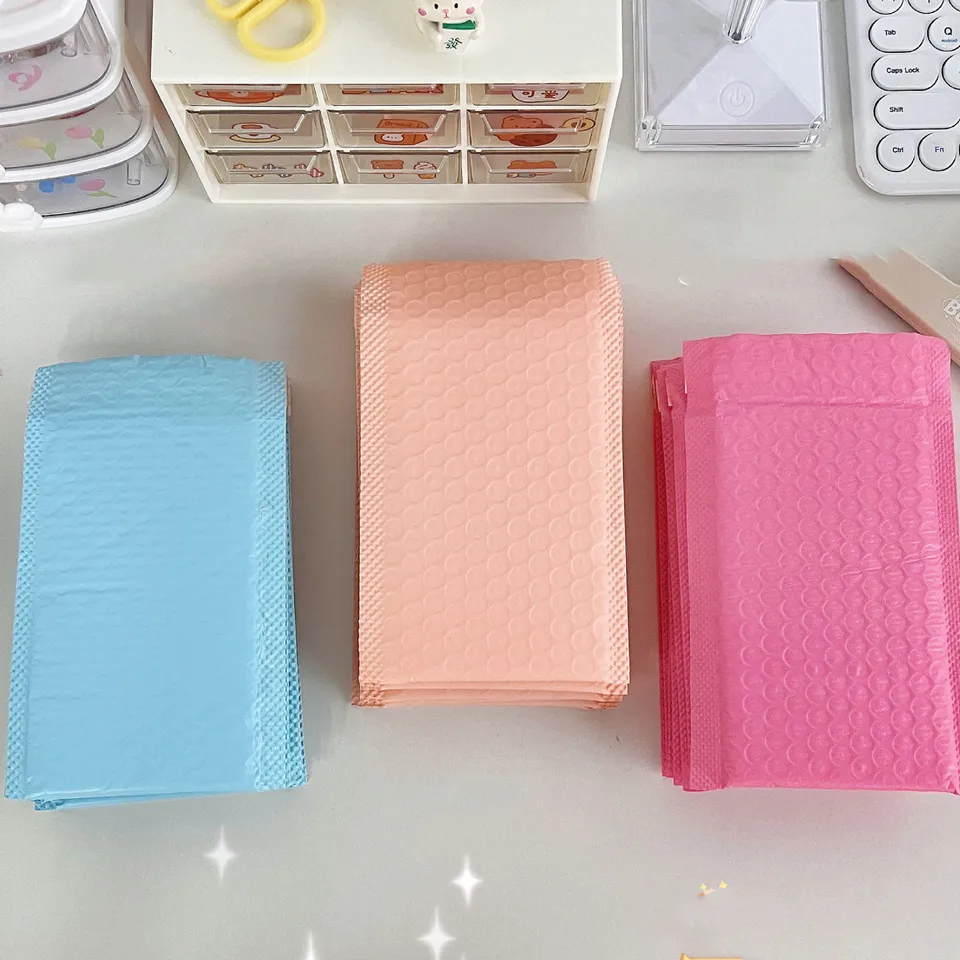 20pcs 11x19cm mäkké bublinové poštové maile veľkoobchodné objemové obálky obálka Balenie Shipping Fragile Wrap Balenie oranžová modrá farba