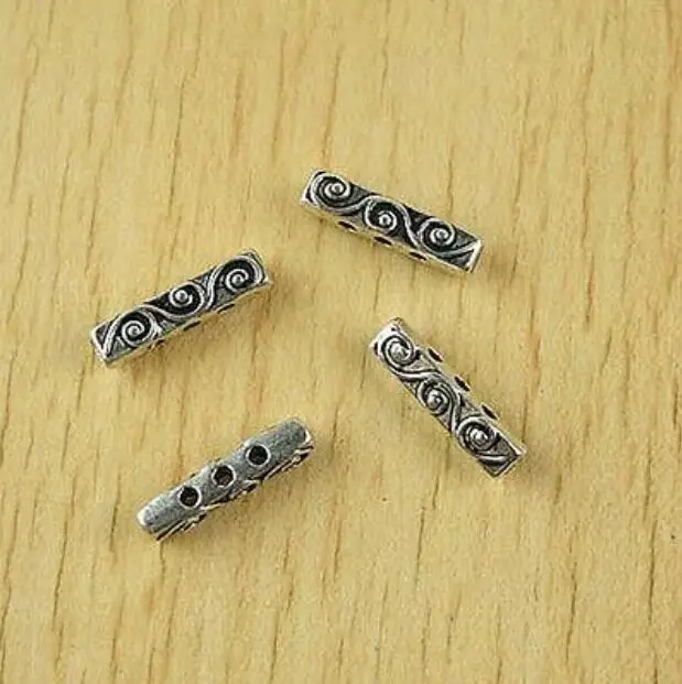20pcs 18,2x4.6x4.4mm otvor je 1,6 mm tibetské striebro 3 dierky tyčinky Spacer guľôčky H2491
