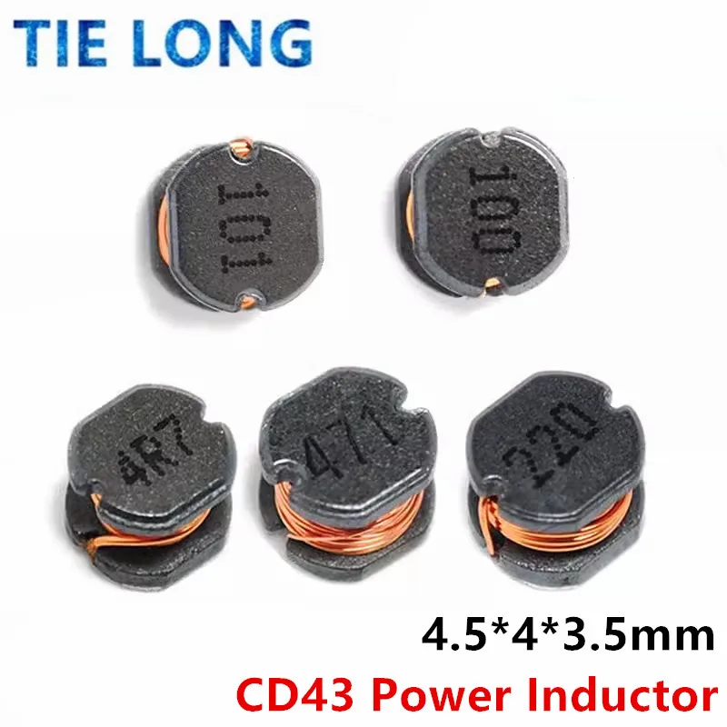 20pcs CD43 SMD Power Induktor 1 1,5 2,2 3,3 4,7 6,8 10 15 22 33 47 68 UH 1R0 1R5 2R2 3R3 4R7 6R8 100 150 220 330 330 470 680 102 MH