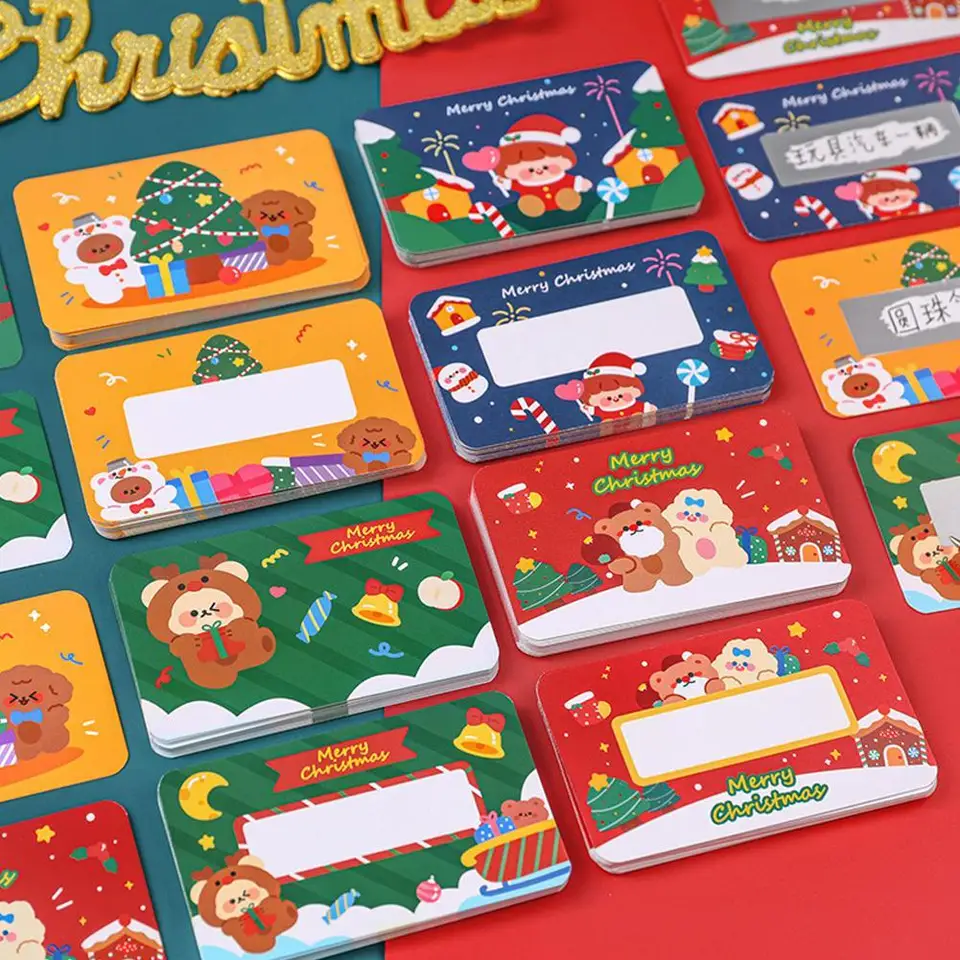 20pcs karikatúra škrabancová karta vianočná odmena darček pre domácich majstrov vianočné festivalové vstupenky Láska poznámka Game Cards