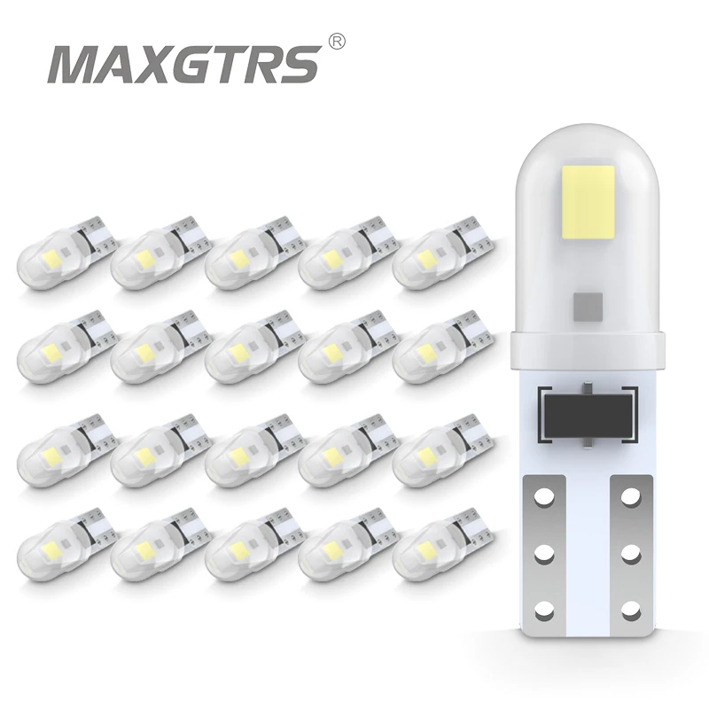 20pcs T5 74 W1.2W W3W Super Bright LED žiarovky Automatické klinové dashboardové meradlo lampa Auta