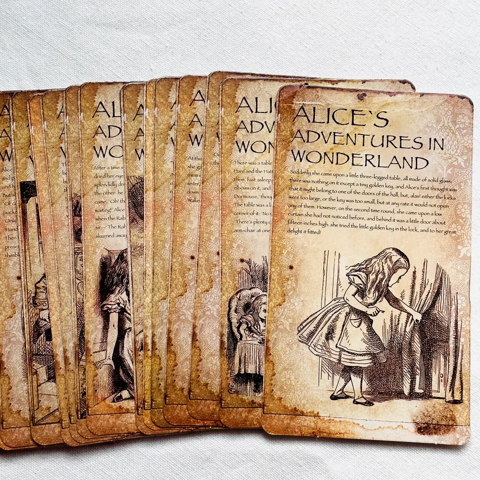 20pcs Vintage Girl's Adventure in Wonderland Téma pohľadnica DIY Scrapbooking Junk Journal Collage Wall Decoration Materiály