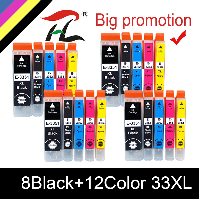 20pk kompatibilný pre Epson 33xl 33 atramentovú kazetu pre T3351 T3361 Expresia Premium XP 530 540 630 640 635 645 830 900 Tlačiareň