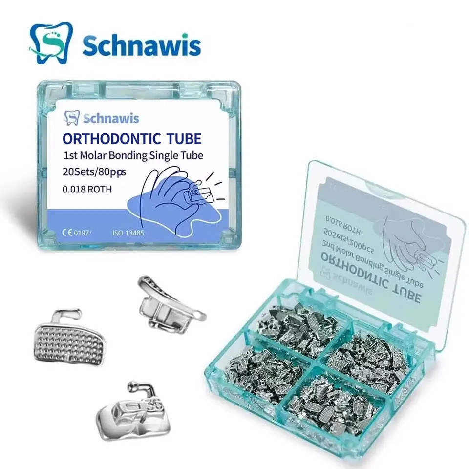 20set/80ks zubné ortodontické bukálne trubice 1. molárna väzba Monoblock nekonvertibilné single Roth MBT 022/018 Odontologia