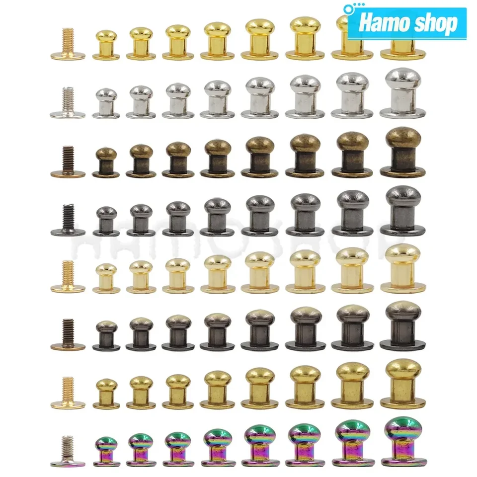 20sety metalové zliatiny okrúhle hlavy Nivetry hroty skrutkovače nity cvočky DIY Crafts Kožený pás hodin