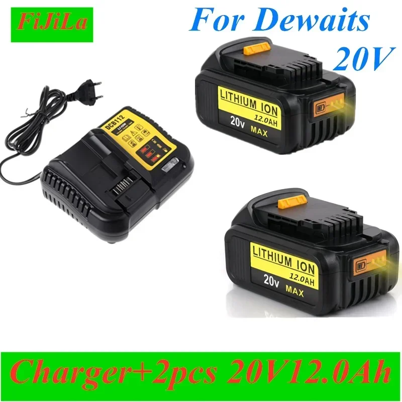 20V 12.0AH MAX. Nástroj na výmenu batérie pre DeWalt DCB184 DCB181 DCB182 DCB200 20V 5A 20 V 20 V batérii + 3A Nabíjanie