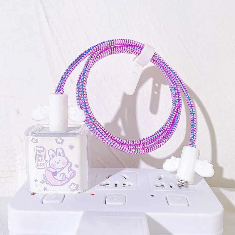 20W chrániče káblov nastavené pre iPhone 12 13 14 15 Protect Rýchle nabíjanie Protector USB Dátové káblové riadky ochrana Sprial Cable Ochrana
