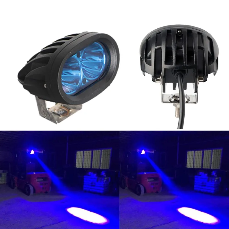 20W oválna vysokozdvižná lampa LED modrá reflektor 10-60V DC bezpečnostné pracovné svetlo výstražná výstražná lampa na vysokozdvižné vozíky