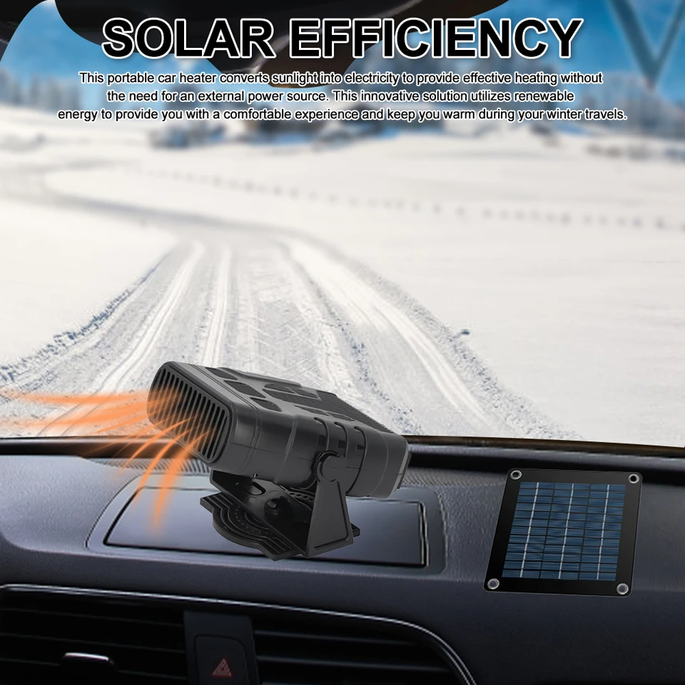20W Solárny zimný elektrický ohrievač 12 V 2A Ohrievač automobilov Odpustenie prenosného zimného skla Deicer pre vonkajšie kempingové auto
