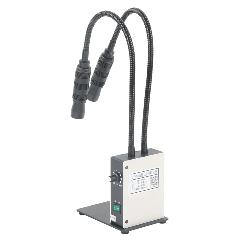 20W viacerých polohy nastaviteľná facka optická liuminátorový systém Dual Gooseneck Light 6500K pre stereo biologický mikroskop