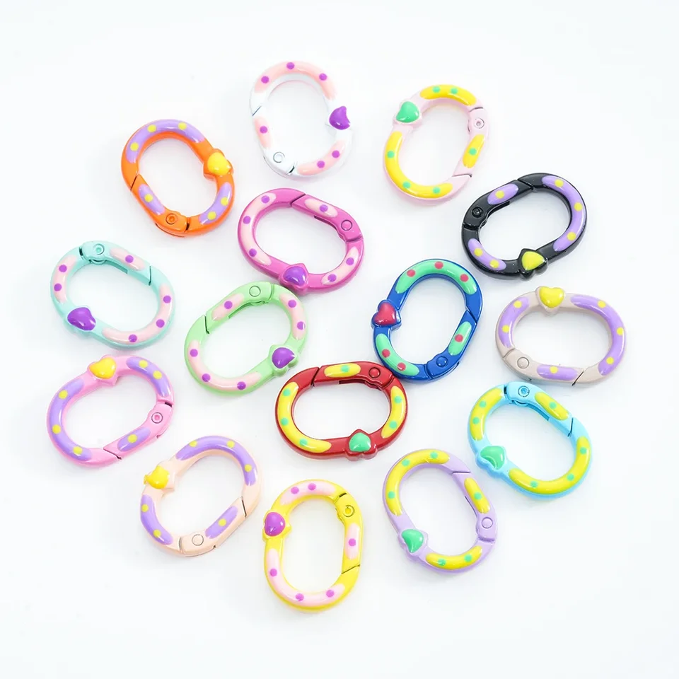 20x28 mm oválny prsteň Snap Hook Spring Clasps Connectors Key Ring DIY Carabiner Lobster Clasp Keyring Keyring šperky na výrobu dodávok