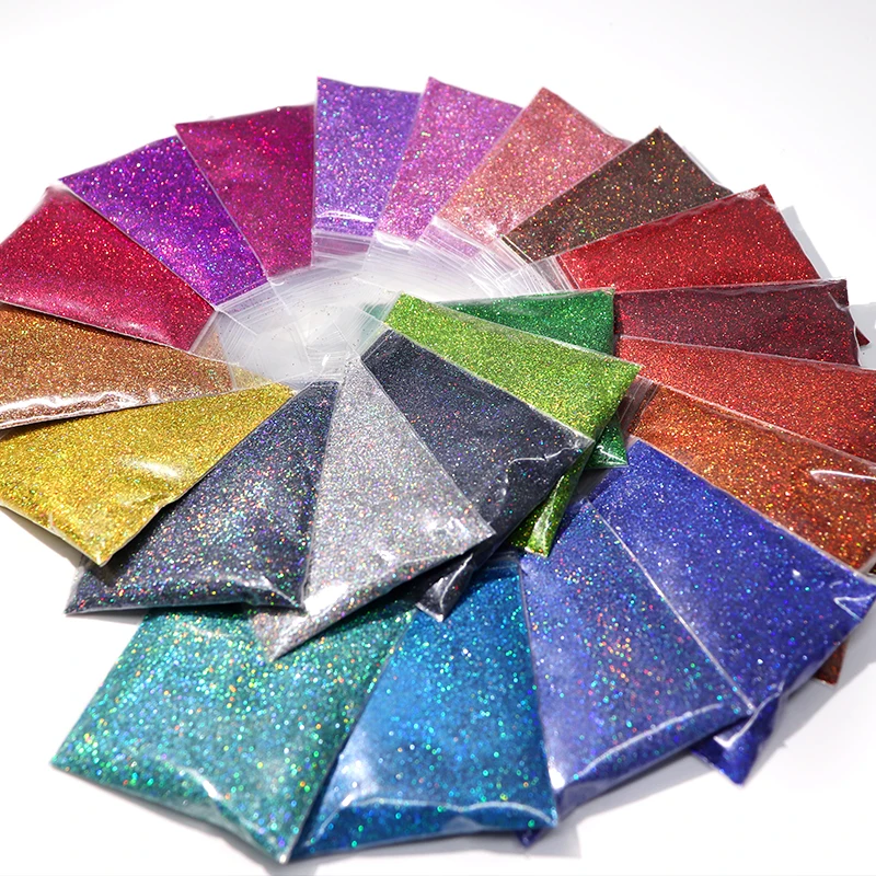 21 farieb Holografický lesk pre epoxidovú živicu plniacu laserovú zlatú striebornú jemnú práškovú silikónovú plesňu Trubler Art DIY Crafts