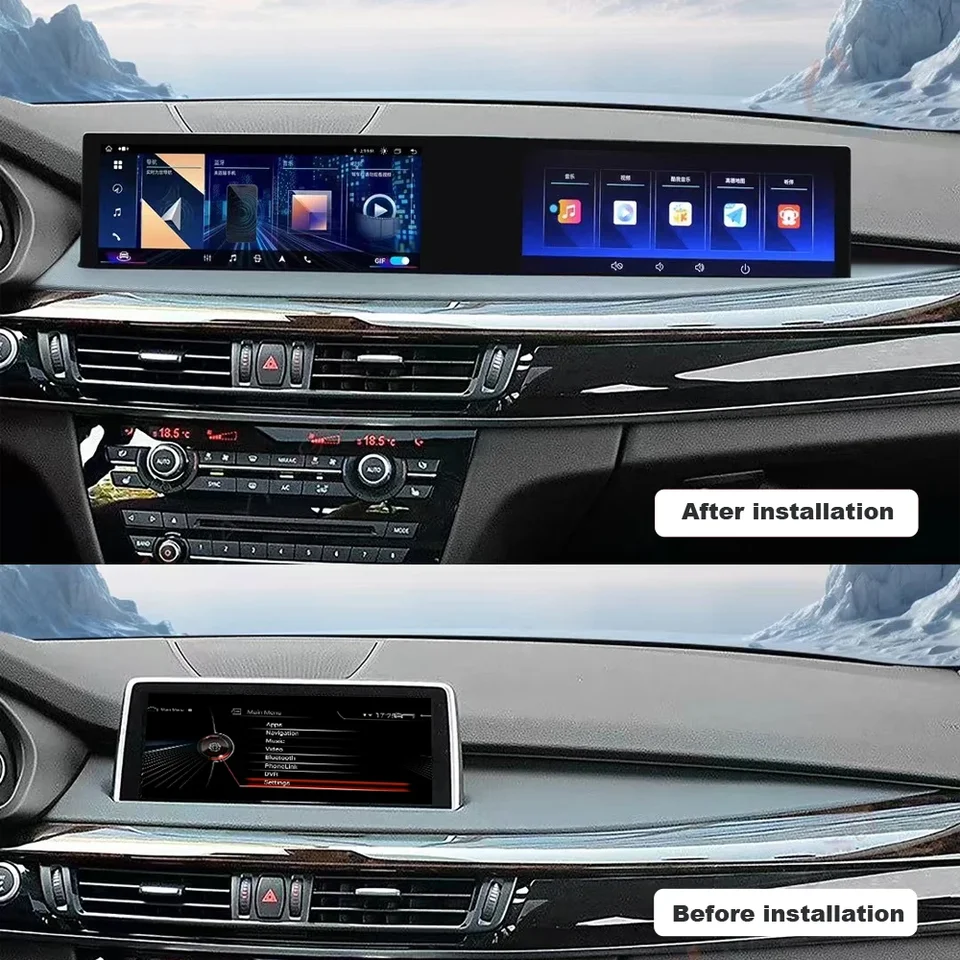 21-palcový 3D zakrivená obrazovka Android 13 Multimediálny hráč pre BMW X5 X6 F15/F16 2014-2016 NBT Upgrade na 2024 Nový štýl