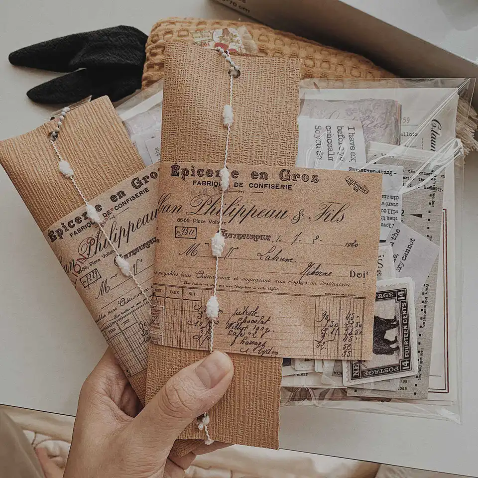 210 kusov materiálového balíka ručne vyrábané retro cowhide papierové koláž DIY Scrapbook Photo album Journal Happy Planner Dekorácie