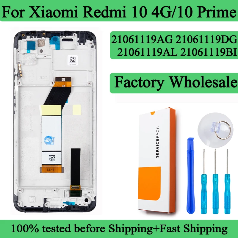 21061119AG 21061119BI Premium LCD pre Xiaomi Redmi 10 Zostava dotykovej obrazovky Digitalizátor panela pre Redmi 10 Prime Screen Screen