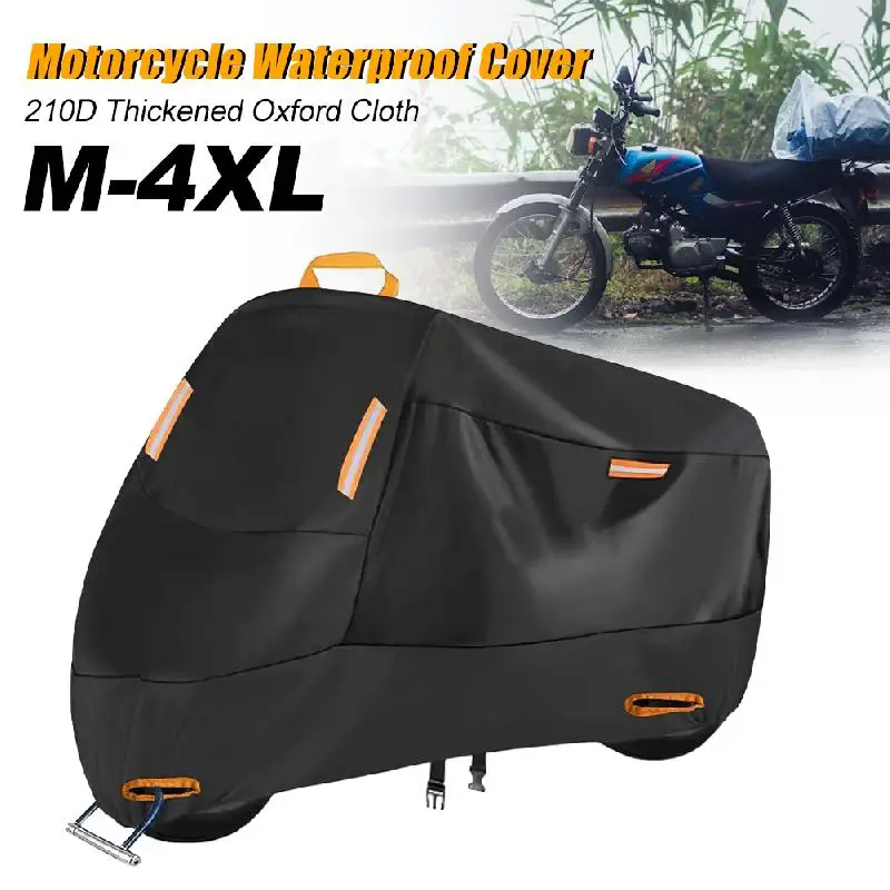 210d hrubá oxfordská tkanina Univerzálny pokrývka motocykla Vodotesný prach Dážď Sneh na ochranu motobike Rain Cover Sunshade UV Protect