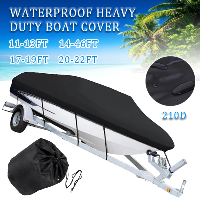 210D kryt jachty člna 11-22 stôp Barco Boat Cover Atti-UV nepremokavá ťažký morský námorný prívesný plátno doplnky člna B84465