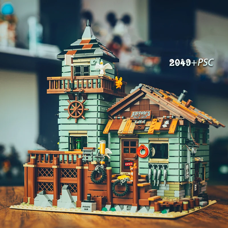 21310 MOC Old Fishing House Street View City House Architecture Boys and Girls Series Zhromaždené hračky pre dospelých High Tech Building Hračky