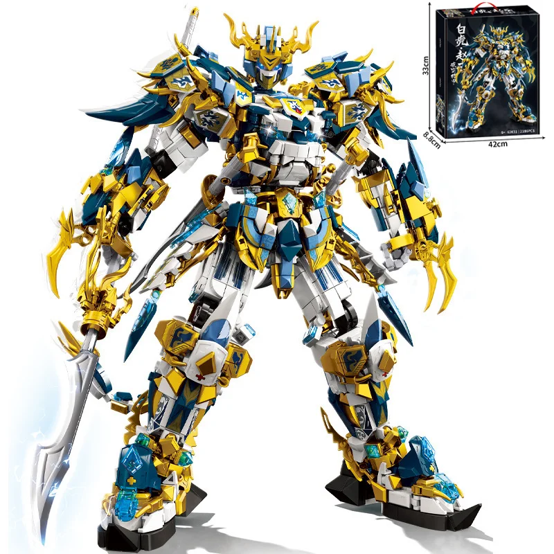 2168ks Mechanické brnenie super bojovník Dragon Tiger God Beast Mech Building Blox Bluils Buing Figures Model tehly hračky chlapci detský darček