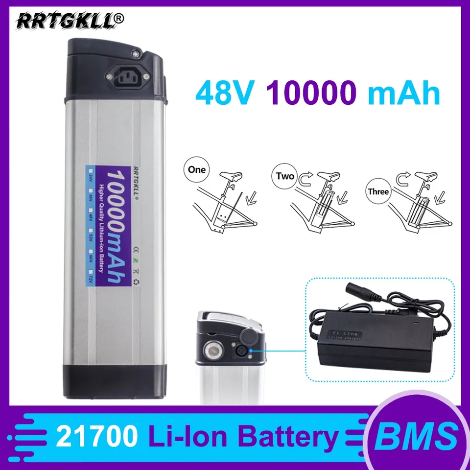 21700 48 V 10000 mAh batéria 13S2P 5000 mAh 50E pre výmennú batériu Silverfish pre motor 350 W 500W 800W 48 V 10AH