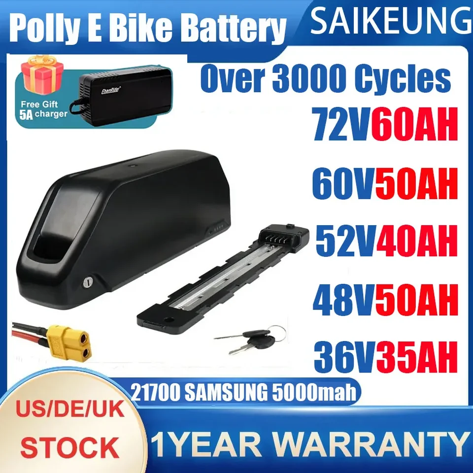 21700 EBIKE batéria 52V 48V 60 72V 24AH 30 40 50 50AH Downtube Jumbo Polly Batéria pre batériu pre skúter 350W- 3000W Motor bafang