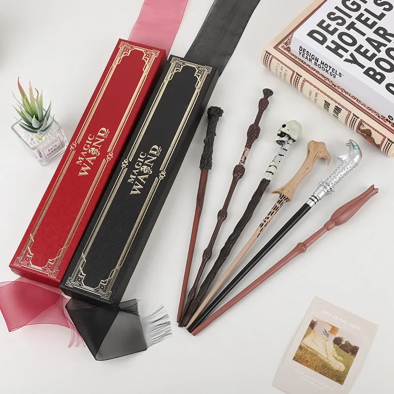 21styles Harry Magic Wand s horúcou pečiatkou krabičky na ploche krabičky Znaky Zvraždený materiál Cosplay hermiona prop Voldemort Potter Toy Toy