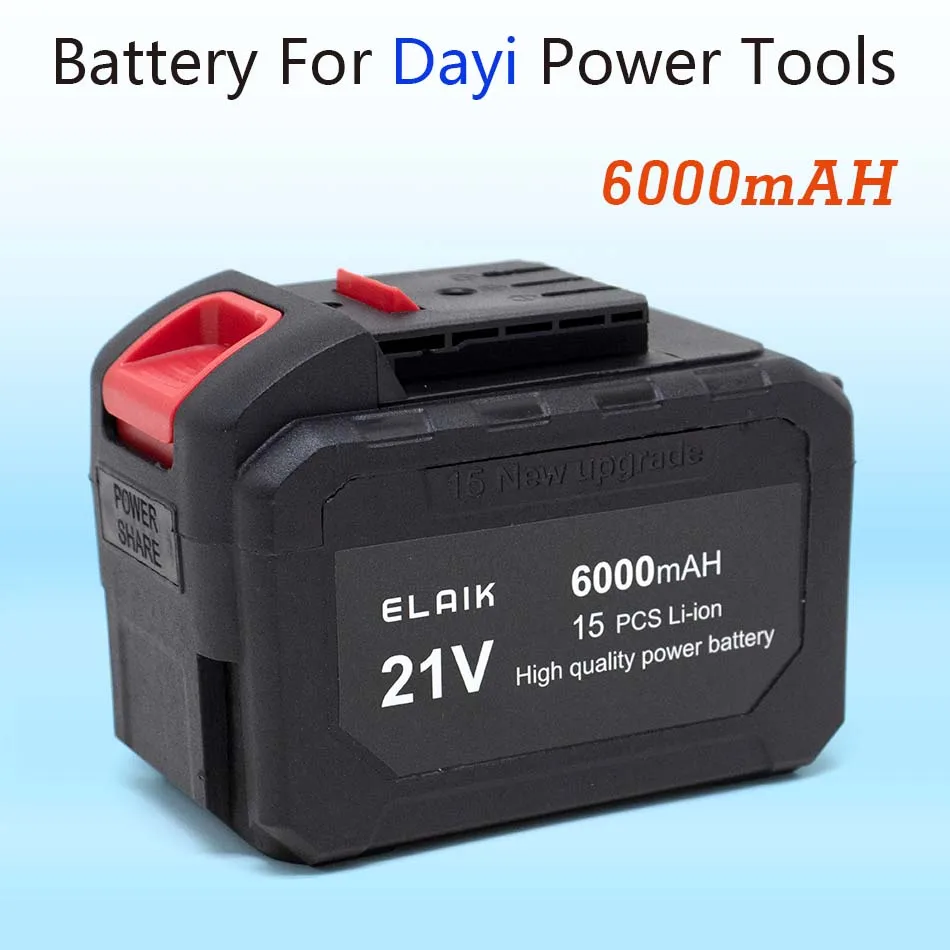 21V 18650 lítiová batéria Nabíjateľná 6000 mAh batérie s vysokým prúdom vysokého výboja 21 voltu Vymeňte batériu pre skrutkovač