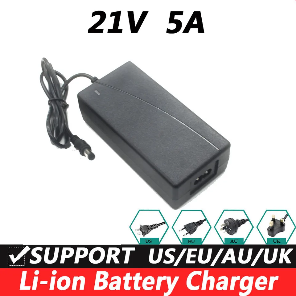 21V 5A lítiová nabíjačka batérií 21v5a pre 5series 18 V li-ion batéria Elektrická vŕtačka nabíjačku DC 5.5*2,1 mm konektor