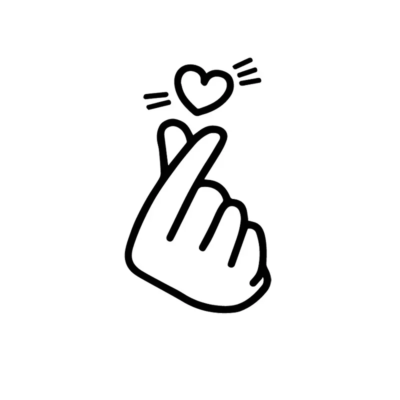 21x12cm Make Finger Heart Cute Sticker Automatické automatické nárazník s nárazníkom Windows Windows Motocykel steny prenosného počítača Vinyl Film Decal Car Doplnky