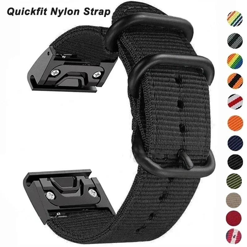 22 26 mm náramok Nylon Smart Watch for Garmin Fenix ​​7 7x 6 6x Pro 5x 5Plus 3hr Epix Gen 2 945 Band Rýchle uvoľnenie remienok na hodinky