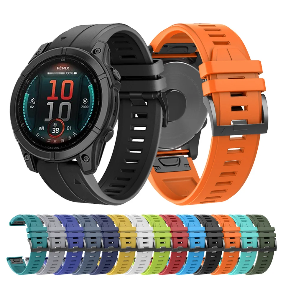 22 26 mm Silikónový remienok pre garmin enduro 3 2 Epix Pro/Gen2 Band zostup MK3/2 Marq Fenix ​​E 8 7x/Quatix 7x 6 5 QuickFit Bracelet náramku