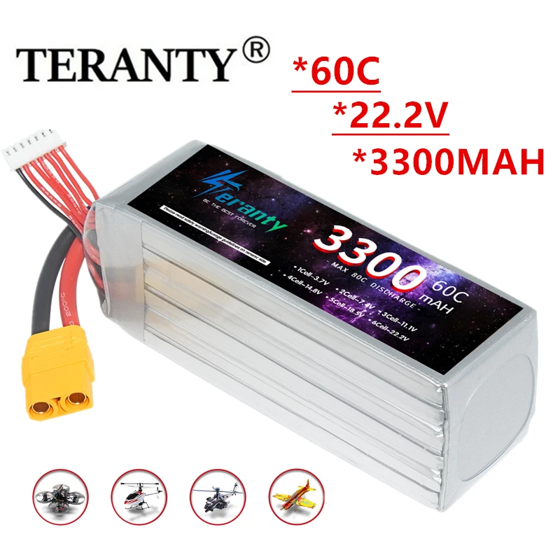 22,2V 3300 mAh lipo batéria 6s pre RC Car Drones Quadcopter Helikoptéra Člnné náhradné diely 6S batérie s X90 XT60 Dean T