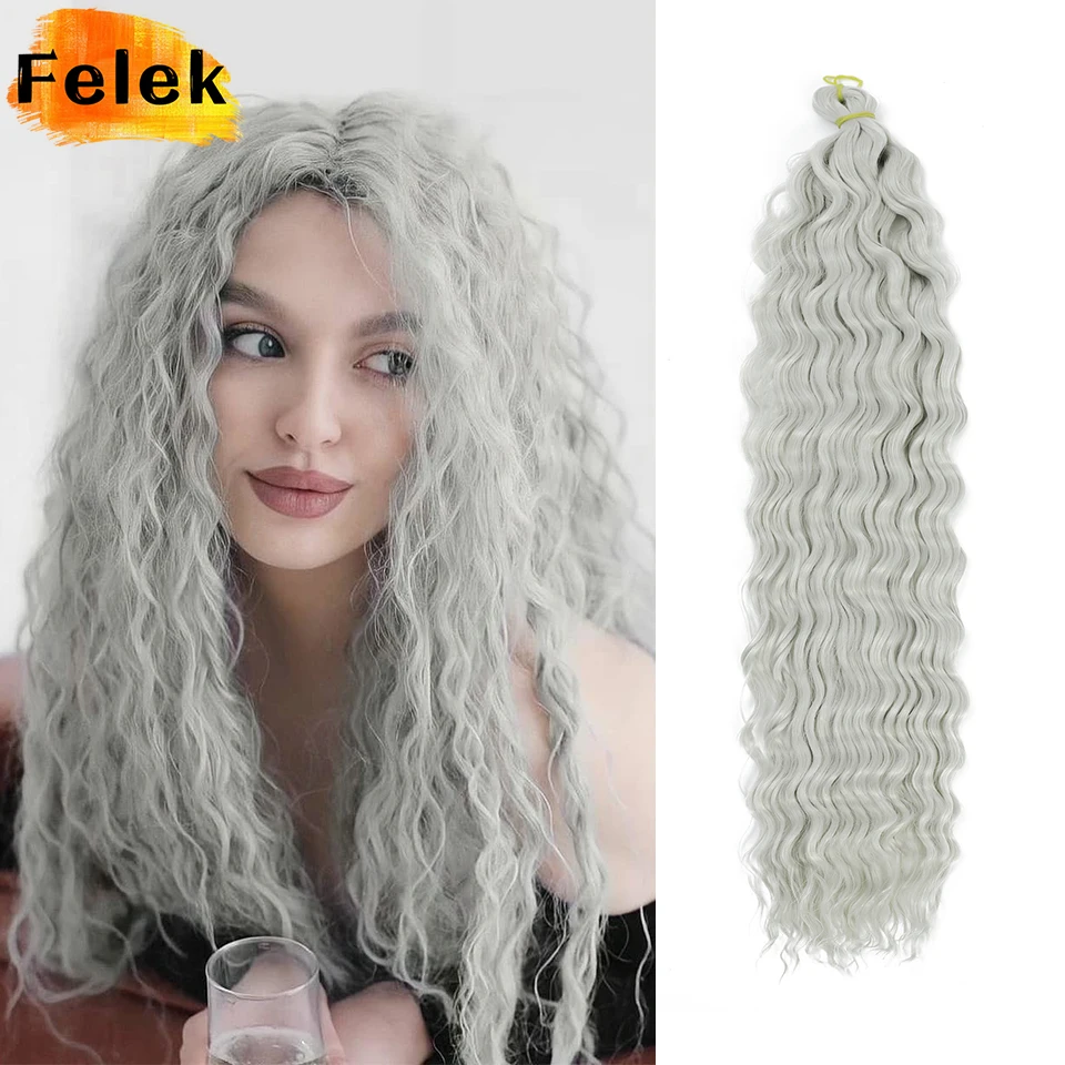22-30inch hlboké vlny Twist Hruchety Vlasy Prírodné syntetické afro kučery háčkované vrkočky ombre opletenie vlasov predlžovanie vlasov pre ženy