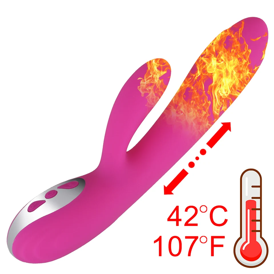 22 cm Králikové vibrátory pre ženy pre ženy Stimulátor klitoročia Stimulátor vaginálnej análnej plug sexuálne hračky zahrievané dildá ženské masturbátor erotické