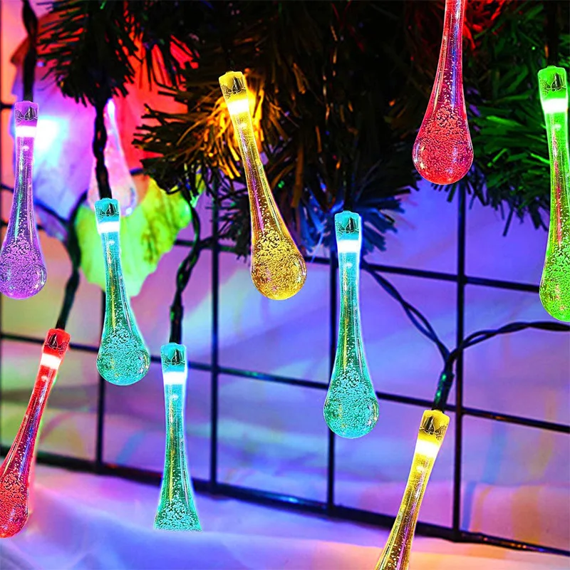 22 m vodné kvapky Solárne struny Svetlo Outdoor LED Crystal Globe Lights Nepremokavá solárna terasa terasa Light Garden Party 022