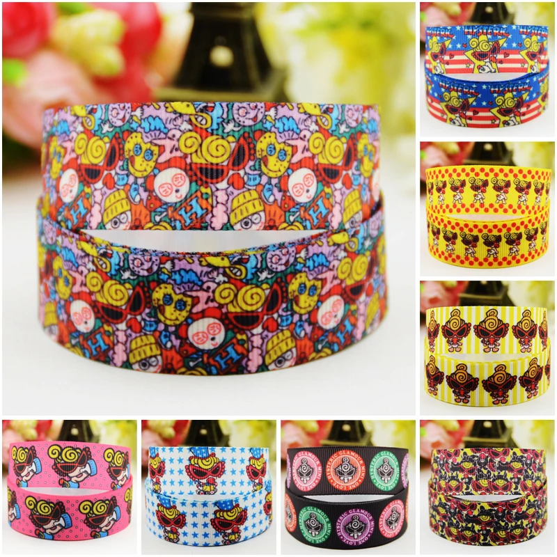 22 mm 25 mm 38 mm 75 mm ruban saténové hysterické mini karikatúry Tlačené grosgrain stuhové dekorácie 10 yardov MUL039
