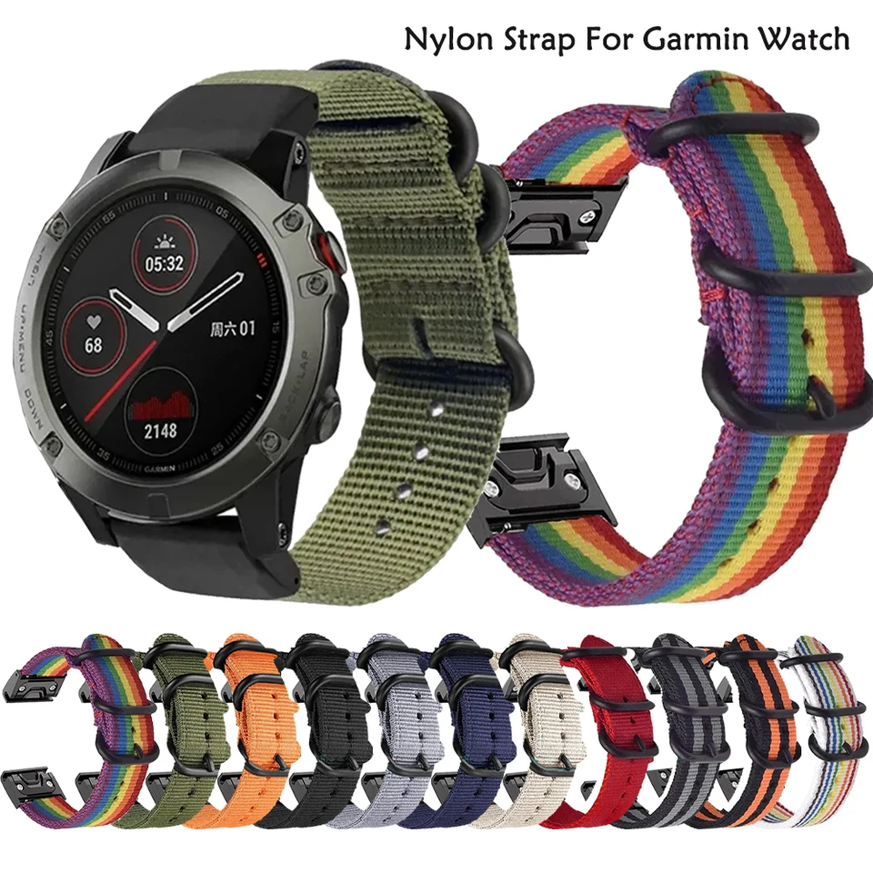 22 mm 26 mm plátna nylonový remienok pre Garmin Fenix ​​7 6x 6S Quick Fit Sport WatchBand pre Garmin Band 22mm 26mm