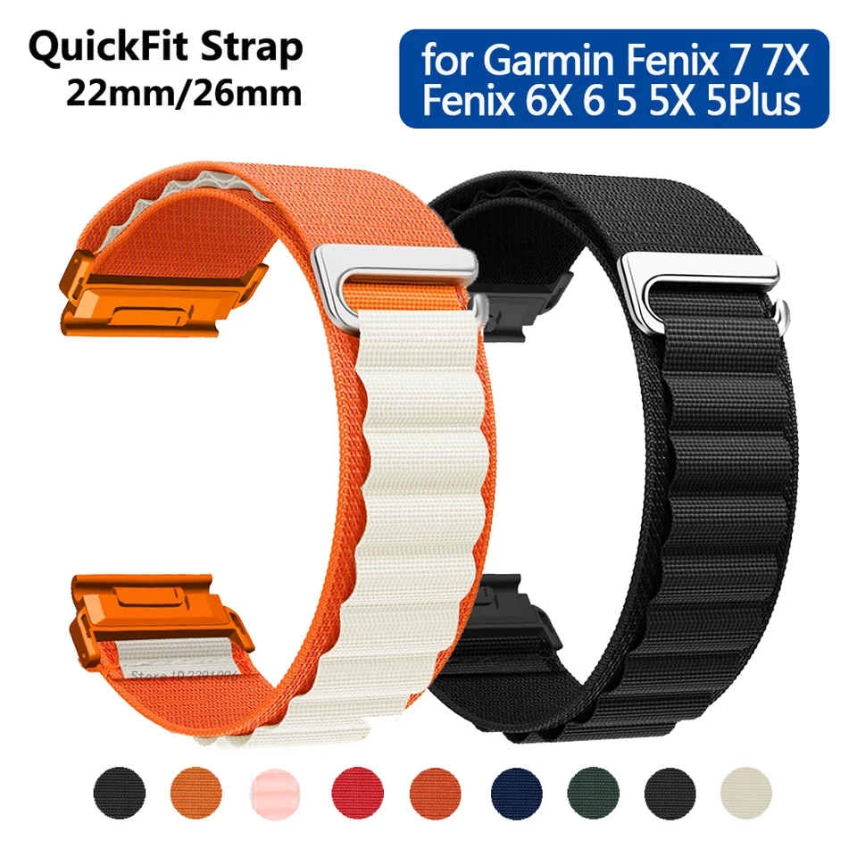 22 mm 26mm nylonový rýchle fit popruh pre Garmin Fenix ​​7x 7Pro Fenix ​​6x 6 5x 5Plus 3 HR Forerunner 965 955 935 945 ENDURO 2 LOOP Band