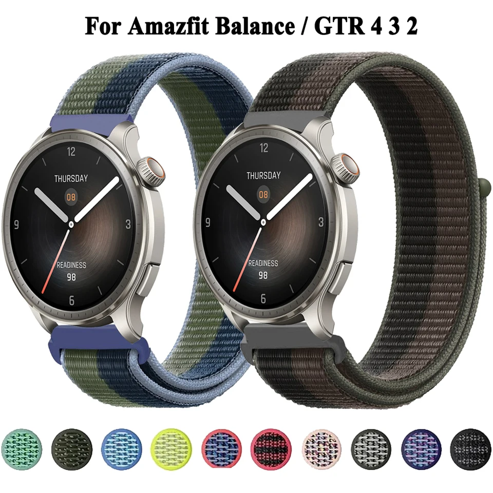 22 mm nylonové hodinky pre AmazFit Balance Smartwatch Band pre AmazFit GTR 4/GTR 3 Pro/GTR 2E/GTR 47 mm náramok s náramkom