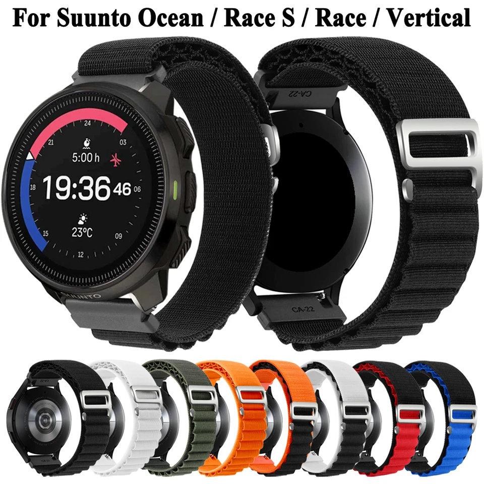 22 mm nylonový popruh pre Suunto Ocean / Race / Race S / 5 Peak / 9 Peak Pro Watch Band pre Suunto Vertikálne náramok náramku